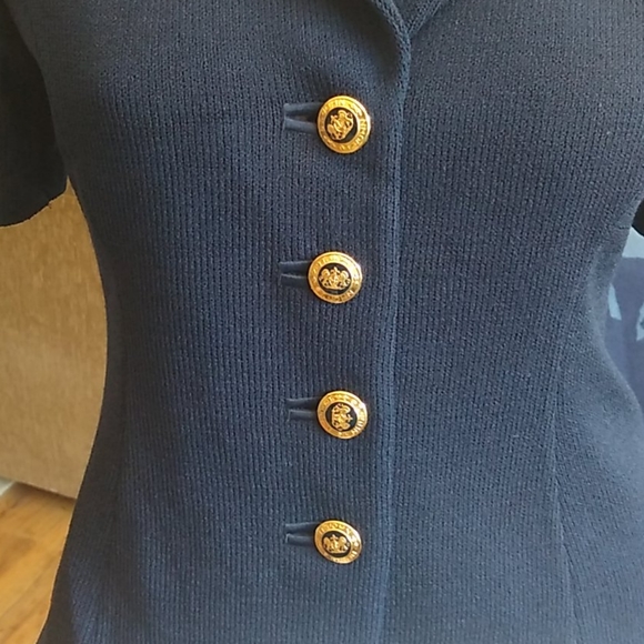 St. John Knit Navy Blue Short Sleeves Jacket SZ 6. - Picture 4 of 7